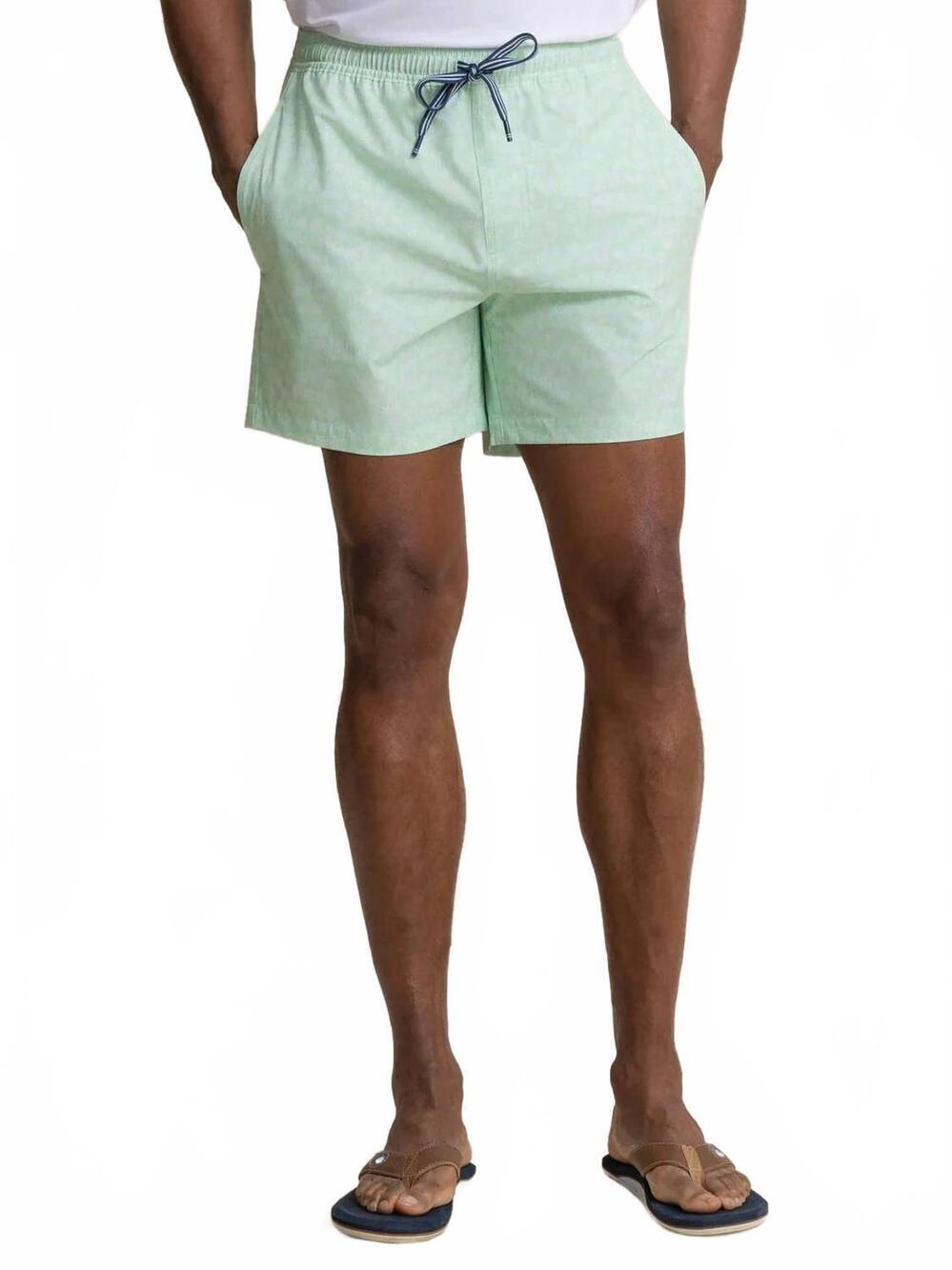 NEW SOUTHERN TIDE men's palmy vibes maritime swim trunk in green ash